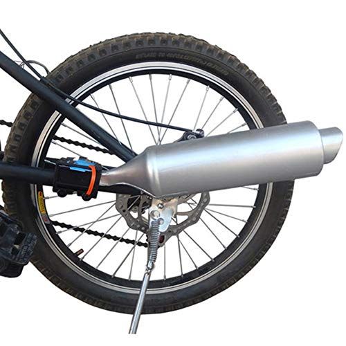  YOTHG Motorcycle Bicycle Exhaust Sound System, Bicycle Exhaust Sound System,Bike Turbo Exhaust Pipe with Sound Effect Motorcycle Noise Maker Cycling Accessories (Silver)