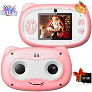 [아마존 핫딜] YOTON Kids Camera, 8 MP Digital Camera for Kids 3-10 Years Old, 1080P HD Shockproof Rechargeable Video Camera with 32GB Memory Card for Girls Boys Toddler Indoor Outdoor Travel, Pink