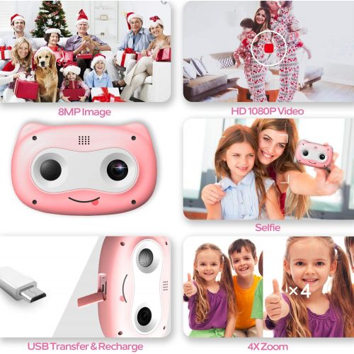  [아마존 핫딜] YOTON Kids Camera, 8 MP Digital Camera for Kids 3-10 Years Old, 1080P HD Shockproof Rechargeable Video Camera with 32GB Memory Card for Girls Boys Toddler Indoor Outdoor Travel, Pink