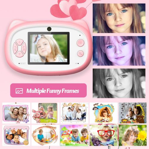  [아마존 핫딜] YOTON Kids Camera, 8 MP Digital Camera for Kids 3-10 Years Old, 1080P HD Shockproof Rechargeable Video Camera with 32GB Memory Card for Girls Boys Toddler Indoor Outdoor Travel, Pink