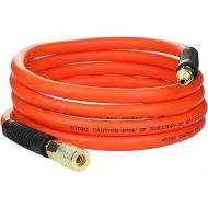 YOTOO Air Hose 3/8 in. x 10 ft, 300 PSI Hybrid Lead-in Air Compressor Hose, Heavy Duty, Lightweight, Kink Resistant, All-Weather Flexibility with 1/4 in. Air Fittings and Bend Restrictors, Orange