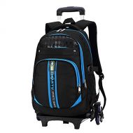 YOUBAG YUB Rolling Backpacks Children School Bags Students Backpack Trolley Wheels Bags for Kids Removable (Blue)