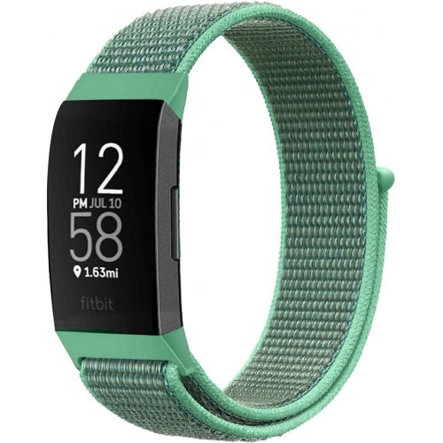 YOUKEX Nylon Watch Band Compatible with Fitbit Charge 3 Band/Fitbit Charge 4 Bands/SE HR Band, Soft Breathable Replacement Wristband Sport Strap with Band for Women Men