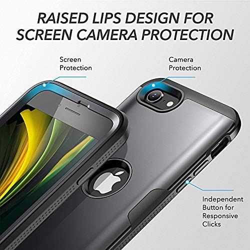  [아마존베스트]YOUMAKER [2020 Upgraded] for iPhone SE 2020 Case, Full Body Rugged with Built-in Screen Protector Heavy Duty Protection Slim Fit Shockproof Cover for iPhone SE 2020 Case 4.7 Inch (