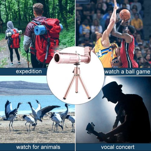  YOUNGFLY 4in1 18X HD Telephoto Lens Kit for Phone Camera, Zoom Telescope Telescopic Lens with Mini Tripod for iPhone Samsung Smartphone - Rose Gold