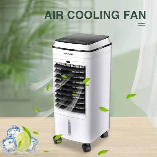  YOURLITE Portable Air Cooler Fan, Evaporative Cooler W/ Remote Control, 8 Timer 3 Speed Low Noise with 4 L Water Tank 2 Ice Box for Indoor Home Office