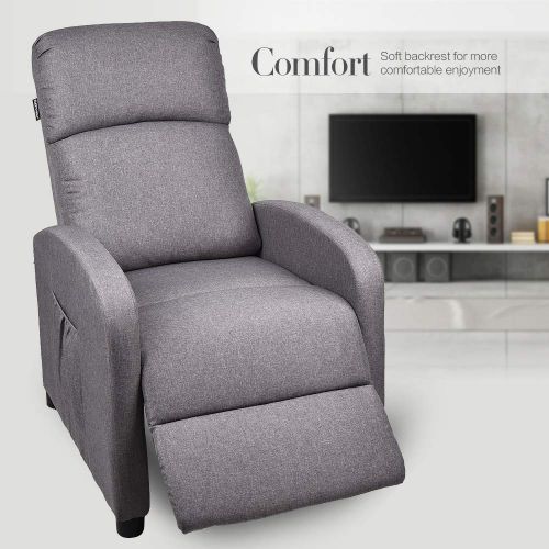  YOURLITEAMZ Gaming Massage Recliner Chair - Ergonomic Heated Rocking Sofa Gliders Lounge Chairs Heated wControl Linen Surface Padded Seat Home Theater Seating for Living Room