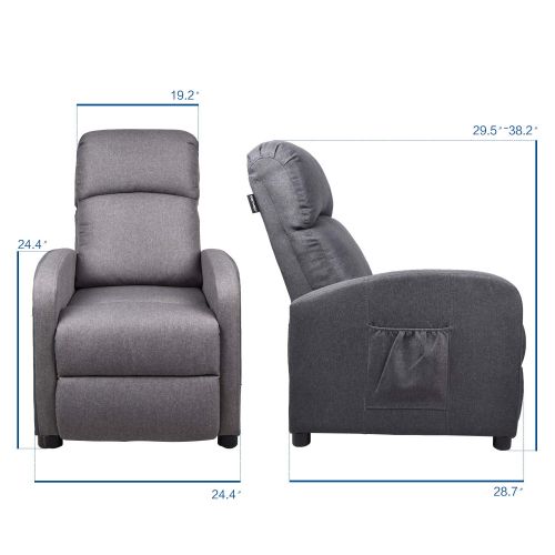  YOURLITEAMZ Gaming Massage Recliner Chair - Ergonomic Heated Rocking Sofa Gliders Lounge Chairs Heated wControl Linen Surface Padded Seat Home Theater Seating for Living Room