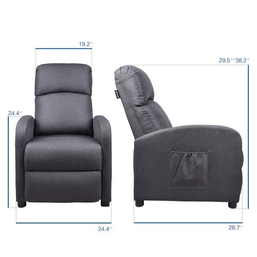  YOURLITEAMZ Gaming Massage Recliner Chair - Ergonomic Heated Rocking Sofa Gliders Lounge Chairs Heated wControl Linen Surface Padded Seat Home Theater Seating for Living Room