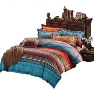 YOUSA Abreeze 4PCS Colorful Bohemian Duvet Covers Boho Bedding Set Girls Bedding King Size