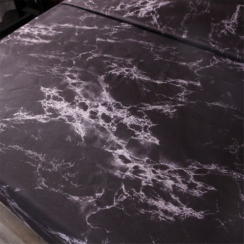  YOUSA Marble Printing Sheet Set for Boys/Men Black Marble Bedding Collection (Twin,Black)