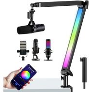 RGB Mic Boom Arm for HyperX Quadcast s, Fifine Microphone, Shure SM7B, MV7, Blue Yeti Mic, HyperX QuadCast Mic and Most Microphones, New Wave Microphone Arm by YOUSHARES