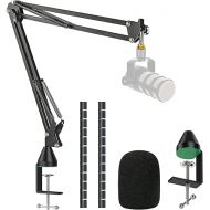 YOUSHARES Rode Podmic Stand with Pop Filter - Microphone Boom Arm with Foam Windscreen Improve Recording Quality