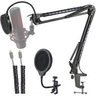 Hyperx Quadcast Mic Stand - Scissor Mic Boom Arm and 2 Cable Ties to Organize Cables Compatible with Hyperx Quadcast S to Improve Sound Quality by YOUSHARES