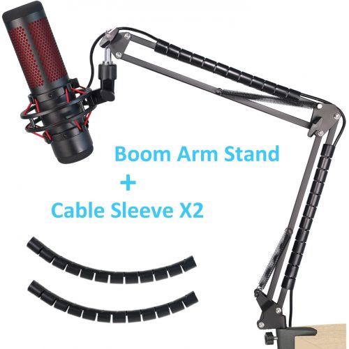  Hyperx Quadcast Mic Stand - Scissor Mic Boom Arm and 2 Cable Ties to Organize Cables Compatible with Hyperx Quadcast S to Improve Sound Quality by YOUSHARES