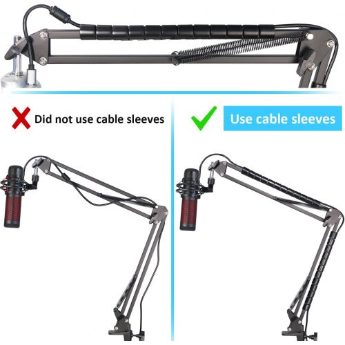  Hyperx Quadcast Mic Stand - Scissor Mic Boom Arm and 2 Cable Ties to Organize Cables Compatible with Hyperx Quadcast S to Improve Sound Quality by YOUSHARES