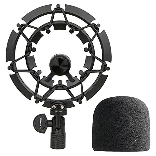  Blue Yeti Shock Mount with Foam Windscreen, Alloy Shockmount Reduces Vibration With Blue Yeti Pop Filter, Compatible for Blue Yeti and Yeti Pro Microphone by YOUSHARES