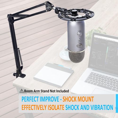  Blue Yeti Shock Mount with Foam Windscreen, Alloy Shockmount Reduces Vibration With Blue Yeti Pop Filter, Compatible for Blue Yeti and Yeti Pro Microphone by YOUSHARES