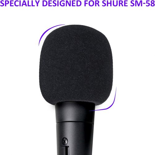  SM58 Windscreen - Pof Filter Foam Windscreen Microphone Cover Compatible with Shure SM58S SM58-LC Ball Type Mic to Reduce Wind Noises by YOUSHARES (6 Pack）