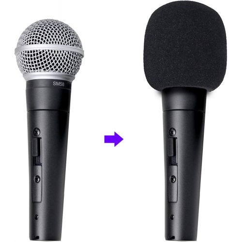  SM58 Windscreen - Pof Filter Foam Windscreen Microphone Cover Compatible with Shure SM58S SM58-LC Ball Type Mic to Reduce Wind Noises by YOUSHARES (6 Pack）