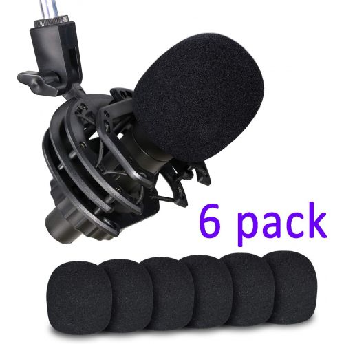  SM58 Windscreen - Pof Filter Foam Windscreen Microphone Cover Compatible with Shure SM58S SM58-LC Ball Type Mic to Reduce Wind Noises by YOUSHARES (6 Pack）