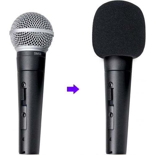  SM58 Windscreen - Pof Filter Foam Windscreen Microphone Cover Compatible with Shure SM58S SM58-LC Ball Type Mic to Reduce Wind Noises by YOUSHARES (2 Pack）