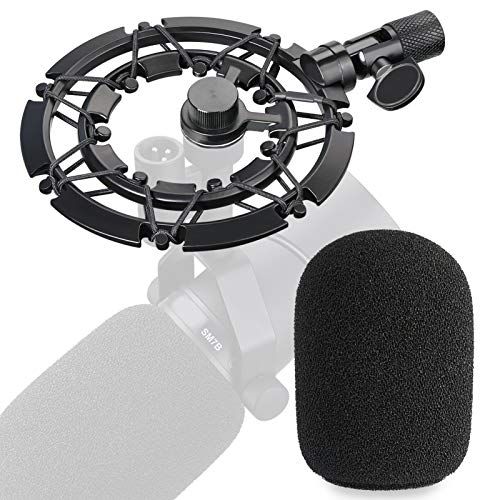  YOUSHARES SM7B Shock Mount with Pop Filter Matching Mic Boom Arm Stand, Compatible with Shure SM7B Microphone