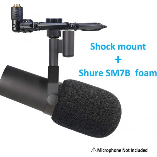  YOUSHARES SM7B Shock Mount with Pop Filter Matching Mic Boom Arm Stand, Compatible with Shure SM7B Microphone