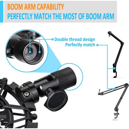  YOUSHARES SM7B Shock Mount with Pop Filter Matching Mic Boom Arm Stand, Compatible with Shure SM7B Microphone