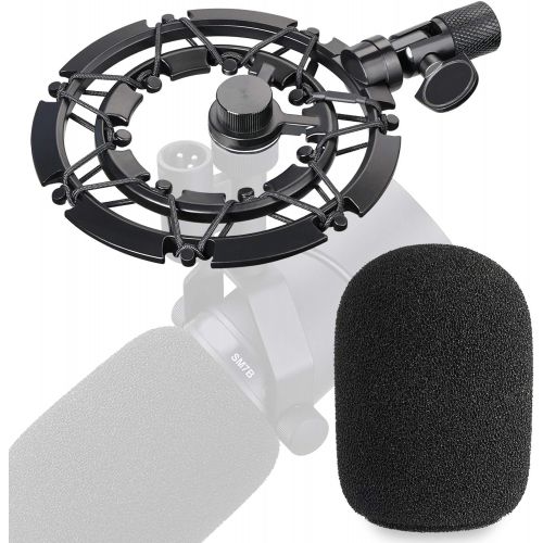  YOUSHARES SM7B Shock Mount with Pop Filter Matching Mic Boom Arm Stand, Compatible with Shure SM7B Microphone