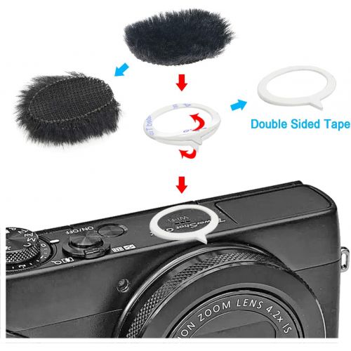  [아마존베스트]YOUSHARES Camera Mic Windscreen, 8 PCS Fur Wind Muff Wind Cover for DSLR Built-in Microphone Outdoor Wind Filter