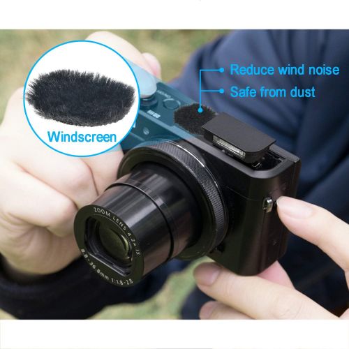  [아마존베스트]YOUSHARES Camera Mic Windscreen, 8 PCS Fur Wind Muff Wind Cover for DSLR Built-in Microphone Outdoor Wind Filter
