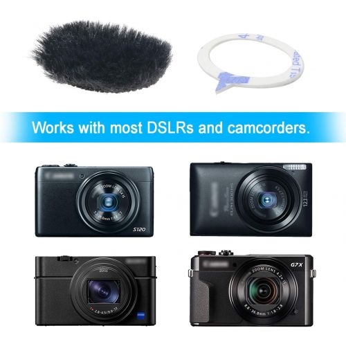  [아마존베스트]YOUSHARES Camera Mic Windscreen, 8 PCS Fur Wind Muff Wind Cover for DSLR Built-in Microphone Outdoor Wind Filter