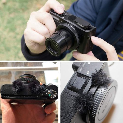  [아마존베스트]YOUSHARES Camera Mic Windscreen, 8 PCS Fur Wind Muff Wind Cover for DSLR Built-in Microphone Outdoor Wind Filter