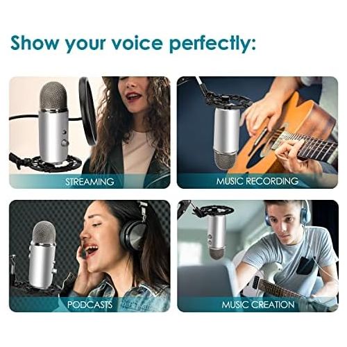  [아마존베스트]Shock mount for Blue Yeti and Yeti Pro, microphone shock mount reduces vibration and improves recording quality from YOUSHARES