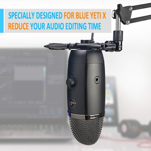  [아마존베스트]YOUSHARES Blue Yeti X Microphone Spider Reduces Vibration and Shock Noises Matching Microphone Stand for Blue Yeti X Microphone
