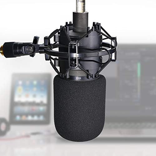  [아마존베스트]YOUSHARES AT2020 Shock Mount with Pop Protection - Microphone Shock Mount with Windshield Reduces Vibration Noise for Audio Technica AT2020 AT2035 ATR2500