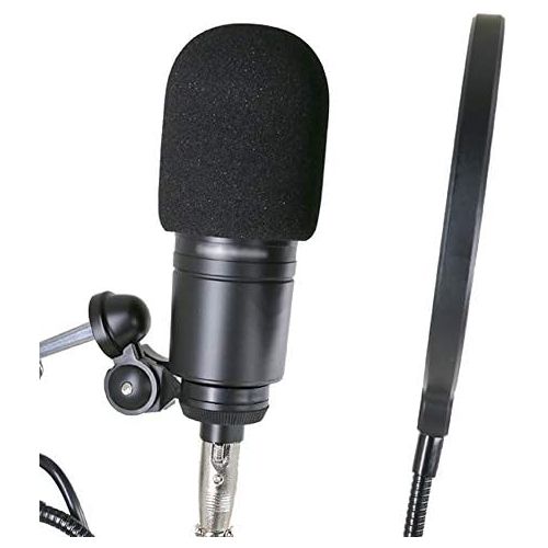  [아마존베스트]YOUSHARES Audiotechnica AT2020 Foam Windscreen - 2 Pack Large Size Microphone Cover Pop Filter Windscreen for Audio Technica AT2020 and Other Large Microphones (Black)
