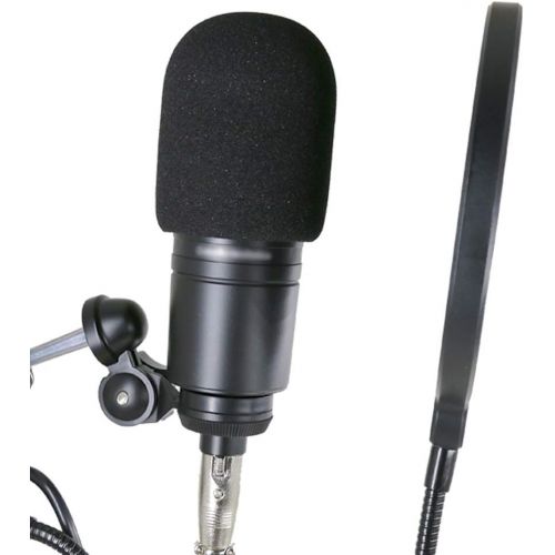  [아마존베스트]YOUSHARES Audiotechnica AT2020 Foam Windscreen - 2 Pack Large Size Microphone Cover Pop Filter Windscreen for Audio Technica AT2020 and Other Large Microphones (Black)