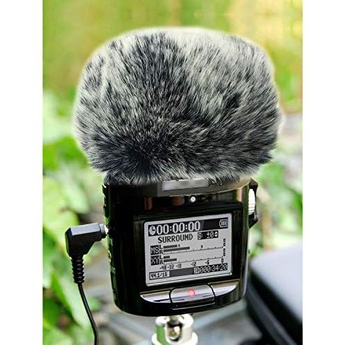  [아마존베스트]YOUSHARES Microphone wind protection muff pop filter  outdoor fur wind protection pop protection for Zoom H2n/H4n portable digital recorder