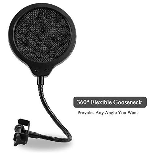  [아마존베스트]YOUSHARES Yeti X Microphone Pop Protection Three Layers Pop Filter with Flexible 360° Gooseneck Clip Stabilising Arm for Blue Yeti X Microphone