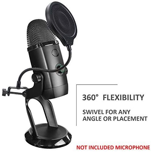  [아마존베스트]YOUSHARES Yeti X Microphone Pop Protection Three Layers Pop Filter with Flexible 360° Gooseneck Clip Stabilising Arm for Blue Yeti X Microphone