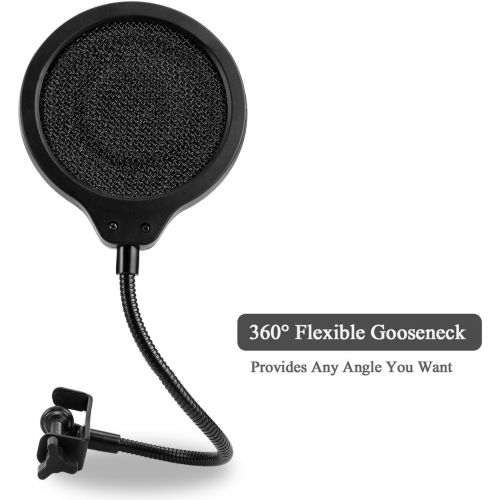  [아마존베스트]YOUSHARES Yeti X Microphone Pop Protection Three Layers Pop Filter with Flexible 360° Gooseneck Clip Stabilising Arm for Blue Yeti X Microphone