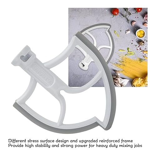  YOUTHINK Sturdy Mixer Beater Paddle for 6Q Stand Mixer - High Stability, Food Safety Mixing Head with Aluminum Alloy, Silicone - Fits 5.2-5.7L Bowls