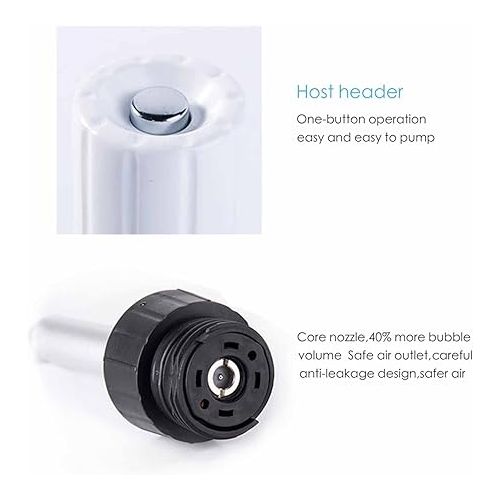  Portable Sparkling Water Maker Handle Bubble Soda Machine Soda Cream Bottle Dispenser for DIY Drinks, suitable for home use, compact and safe, for making drinks (A)