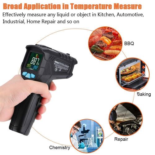  [아마존 핫딜]  [아마존핫딜]YOUTHINK Infrarot Thermometer IR Pyrometer -50 bis +550℃ (-58 bis +1022℉) mit Alarmfunktion IR Laser Digital Thermometer Beruehrungslos Temperaturmessgerat Temperaturmesser mit Farbe lcd 12-