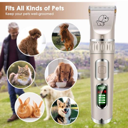  [아마존 핫딜]  [아마존핫딜]YOUTHINK Tierhaarschneider Kit 5-Geschwindigkeit Elektrische Hundeschermaschine Hunde Katzen Drahtlose Wiederaufladbare Tierhaartrimmer Ultra Leise Haarschneidemaschine Haustier Haarschneid