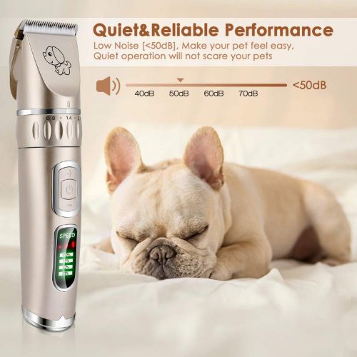  [아마존 핫딜]  [아마존핫딜]YOUTHINK Tierhaarschneider Kit 5-Geschwindigkeit Elektrische Hundeschermaschine Hunde Katzen Drahtlose Wiederaufladbare Tierhaartrimmer Ultra Leise Haarschneidemaschine Haustier Haarschneid