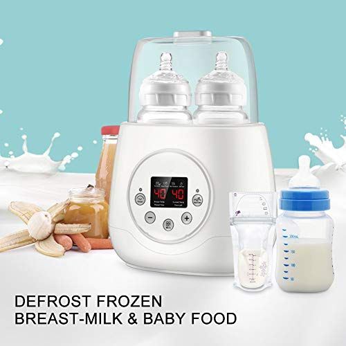  YOUTHINK Flaschenwarmer Baby Bottle Warmer 5-in-1 Doppel Flaschen Sterilisator und Babykostwarmer LCD Voreingestellte Baby Lebensmittel Heizungsgert Voreingestellte Funktion mit Automatisch