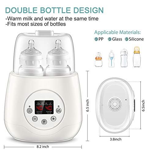  YOUTHINK Flaschenwarmer Baby Bottle Warmer 5-in-1 Doppel Flaschen Sterilisator und Babykostwarmer LCD Voreingestellte Baby Lebensmittel Heizungsgert Voreingestellte Funktion mit Automatisch